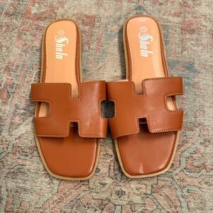 Shein Women's Brown Slide Sandals